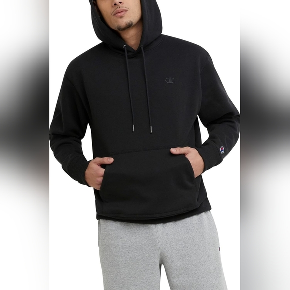 Men's Small Champion Powerblend Black Hoodie - Picture 1 of 6